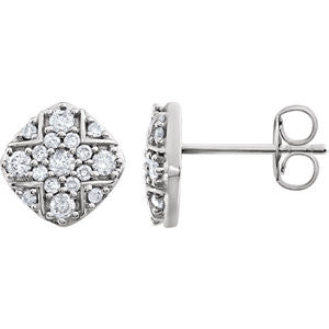 14K White 3-8 CTW Diamond Earrings