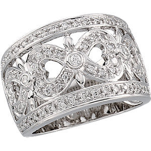 14K White 1-2 CTW Diamond Ring Size 7