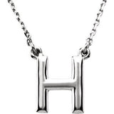 14K Yellow Letter "J" Block Initial 16" Necklace