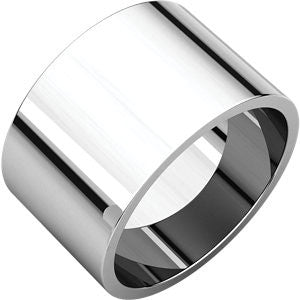 14K White 12mm Flat Band