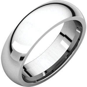 18K White 6mm Comfort Fit Band