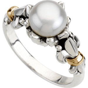 Fleur-de-lis Pearl Ring