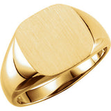 14K Yellow 9mm Square Signet Ring