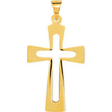 14K Yellow 27.5x18mm Cross Pendant