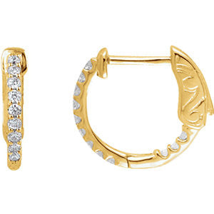 14K Yellow 1-4 CTW Diamond Inside-Outside Hoop Earrings