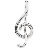 14K White Treble Clef Pendant