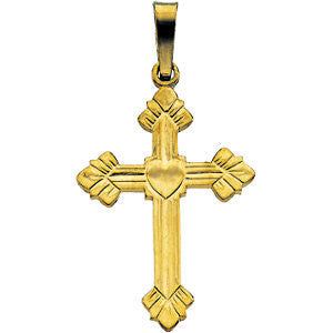 14K Yellow 20x15mm Fancy Cross Pendant