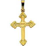 14K Yellow 20x15mm Fancy Cross Pendant