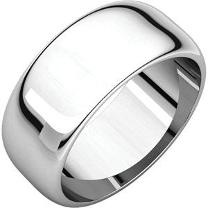 Platinum 8mm Half Round Band