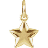 Sterling Silver 11.5x9.75mm Puffed Star Charm with Jump Ring