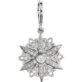 Sterling Silver 1-3 CTW Diamond Vintage-Style Dangle Charm