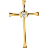 14K Yellow .05 CTW Diamond Cross Pendant