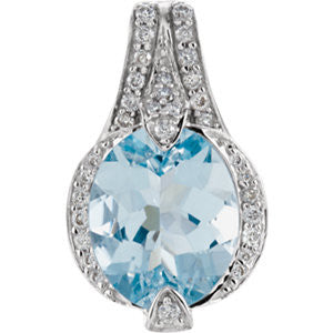 Aquamarine & Diamond Pendant