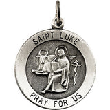 14K Yellow 18mm Round St. Luke Medal