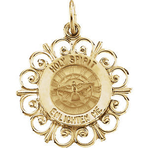 14K Yellow 18.5mm Holy Spirit Medal