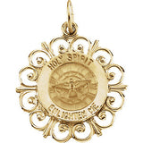 14K Yellow 18.5mm Holy Spirit Medal