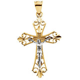 14K Yellow & White 50.5x36.5mm Crucifix Pendant