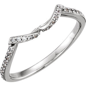 14K White .08 CTW Diamond Band