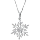 Sterling Silver Cubic Zirconia Snowflake 18" Necklace