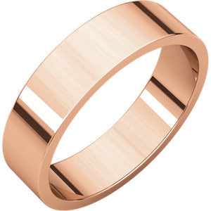 14K Rose 5mm Flat Band