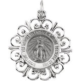 14K Yellow 20x18mm Round Miraculous Medal