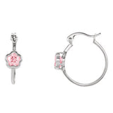 Sterling Silver BFlower™ Rose CZ Dangle Earrings