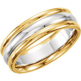 14K Yellow & White 6mm Comfort-Fit Band Size 11.5