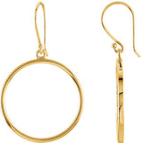 14K Yellow Circle Shaped Earrings