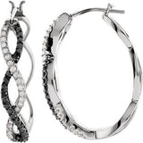 Black & White Diamond Hoop Earrings