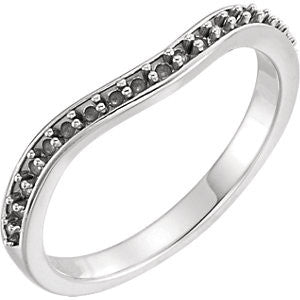 14K White 1/4 CTW Diamond Curved Band