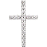 14K White 1-4 CTW Petite Diamond Cross Pendant