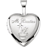 Sterling Silver Bautizo Heart Locket