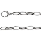 Sterling Silver 7.25mm Oval Link 17" Chain