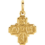 Sterling Silver 19x17.75mm Four-Way Cross Medal 18" Necklace