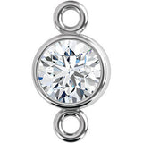 14K White .015 CTW Diamond Micro Bezel Link