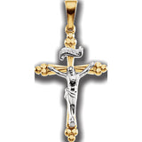 14K White 24.25x16.25mm Crucifix Pendant