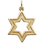 14K Yellow 20.25x18mm Star of David Pendant