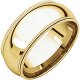 18K Yellow 6mm Double Milgrain Comfort Fit Band