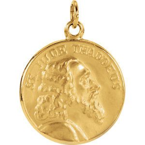 14K Yellow 15.25mm St. Jude Thaddeus Medal