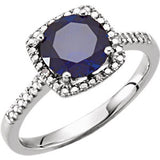 Sterling Silver Amethyst & .01 CTW Diamond Ring