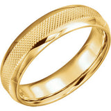 14K White 4mm Knurl Design Band Size 9