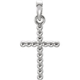 14K Yellow 32.65x17.25mm Beaded Cross Pendant