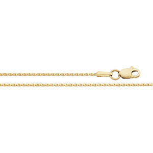 14K Yellow 1mm Diamond Cut Wheat 16" Chain