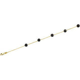 14K Yellow Solid Black Onyx Station 18" Necklace