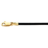 14K Yellow 1.5mm Black Leather 7" Cord