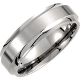 Titanium 7mm Ridged Band Size 7