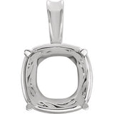 Sterling Silver 12mm Cushion Pendant Mounting