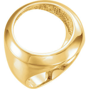 14K Yellow 17.8mm Men's Coin Ring Mounting