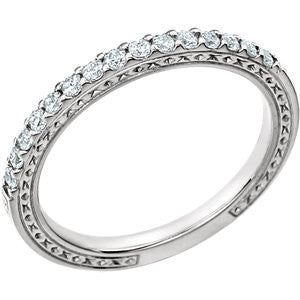 14K White 1-3 CTW Diamond Band