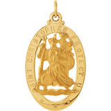 14K Yellow 21x15mm Oval St. Christopher Medal